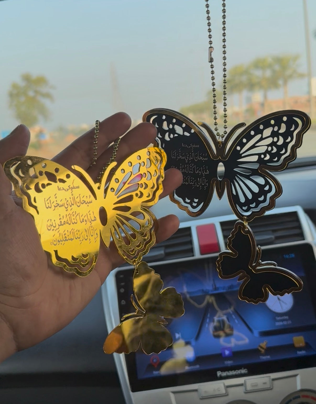 Double Butterfly Car Hanging